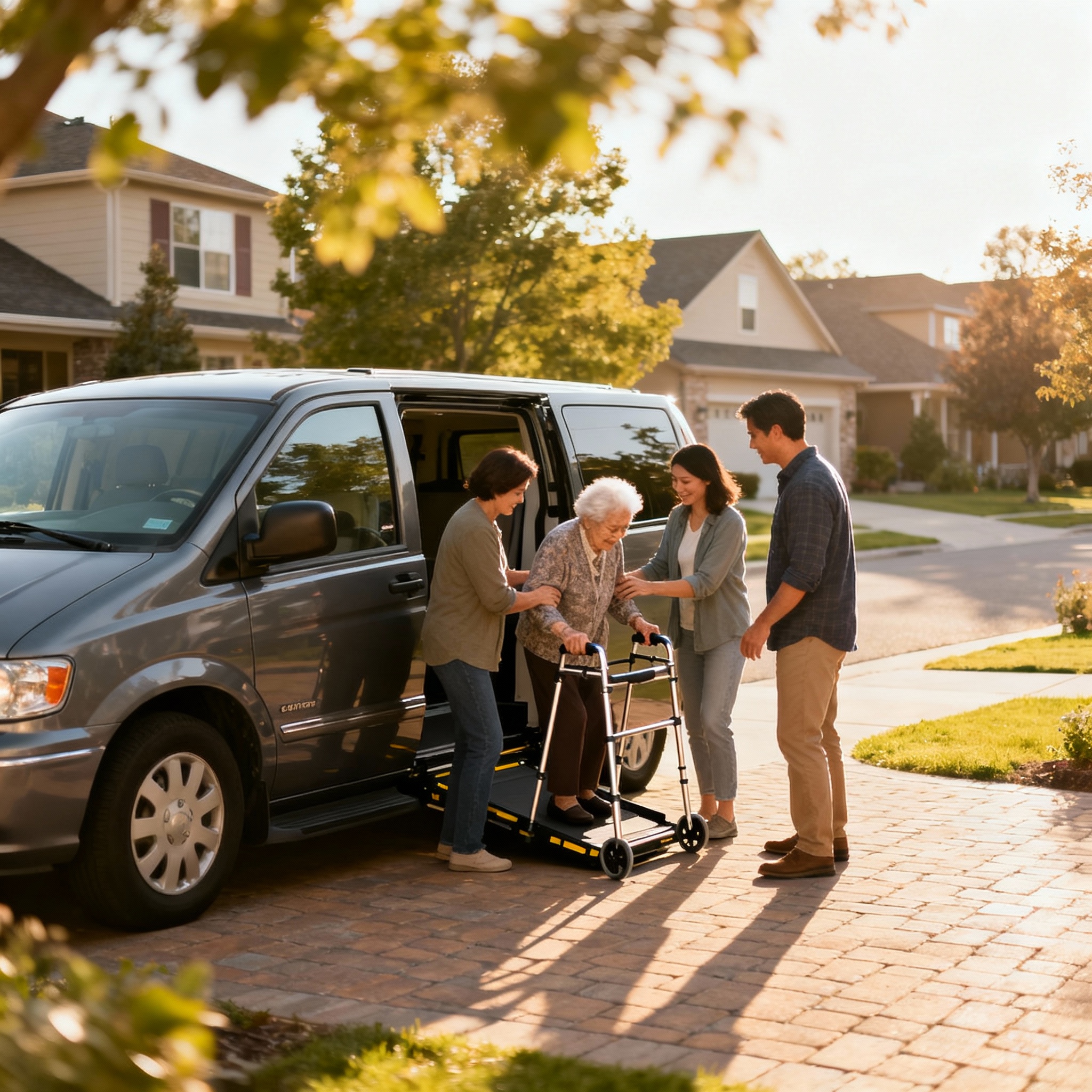 Family assistance with accessible vehicle